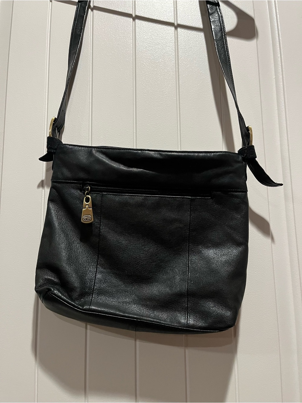 Classic Black Leather Crossbody Bag